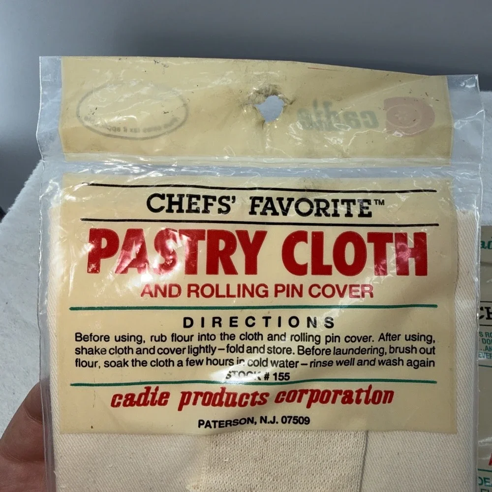 Vintage Pastry Cloth & Rolling Pin Cover Cadie Chef's Favorite 18